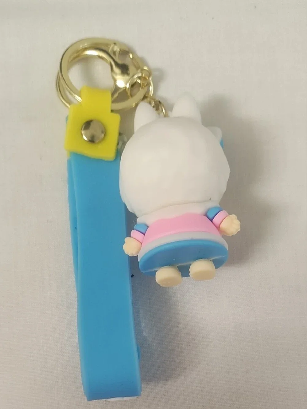 Labubu Blue & Yellow Character Keychain with Cute Doll Charm